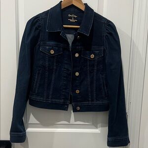 Lilly Pulitzer Cropped Blue Denim Jacket, Size Small